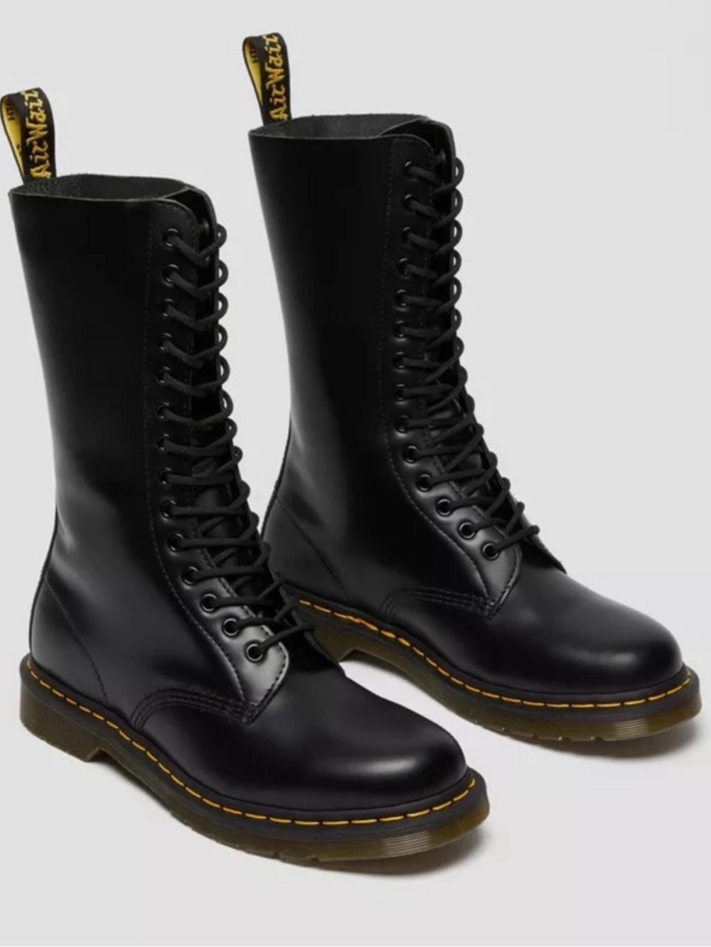 Dr. Martens 1914 Black Smooth Leather 14 Eye Boots UK 3 EU 36 US W 5 NEW $220